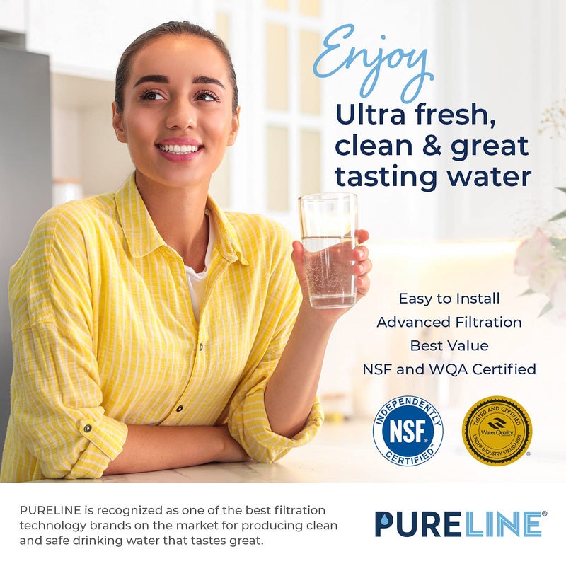 Pureline فلتر مياه ثلاجة Pureline LT1000PC بديل لـ LG LT1000P، ADQ747935، MDJ64844601، Kenmore 46-9980 وفلتر الهواء LT120F (عبوة 3)  - Image 2